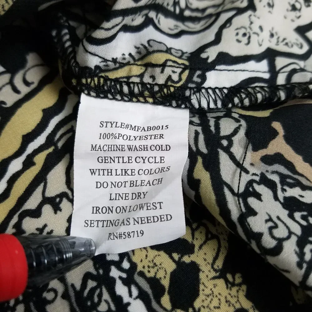 Notations Shirt Women Medium Top Paisley Long Sleeve Split Neck Pocket Button Up - Picture 8 of 11